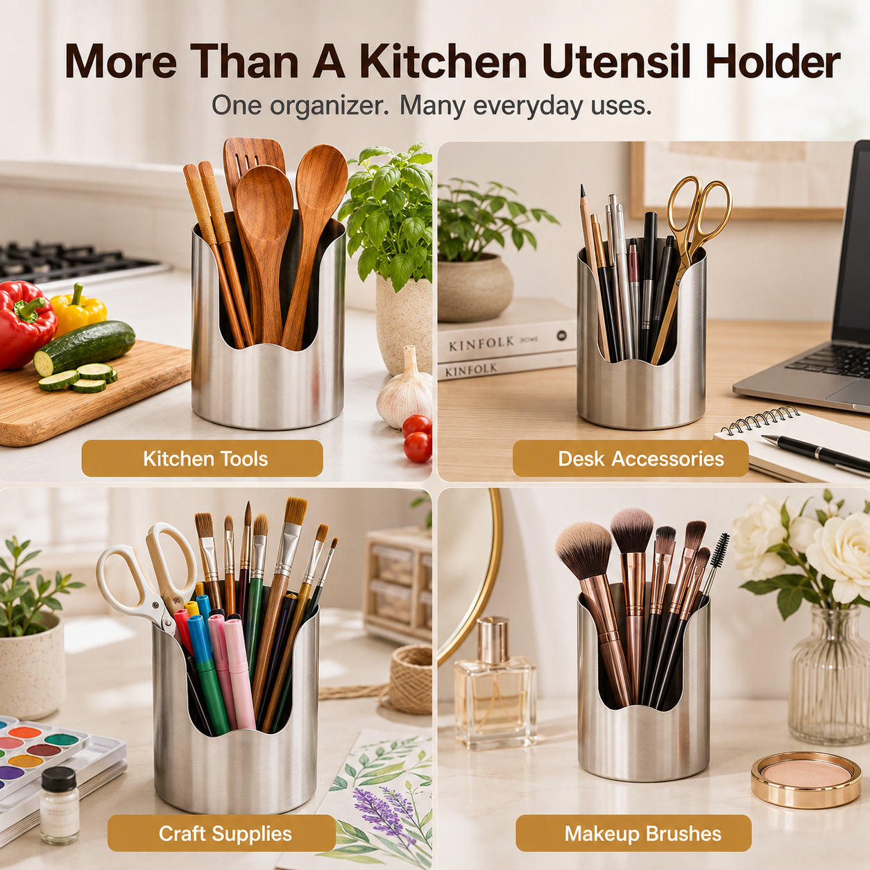 Thickened Stainless Steel Utensil Organizer