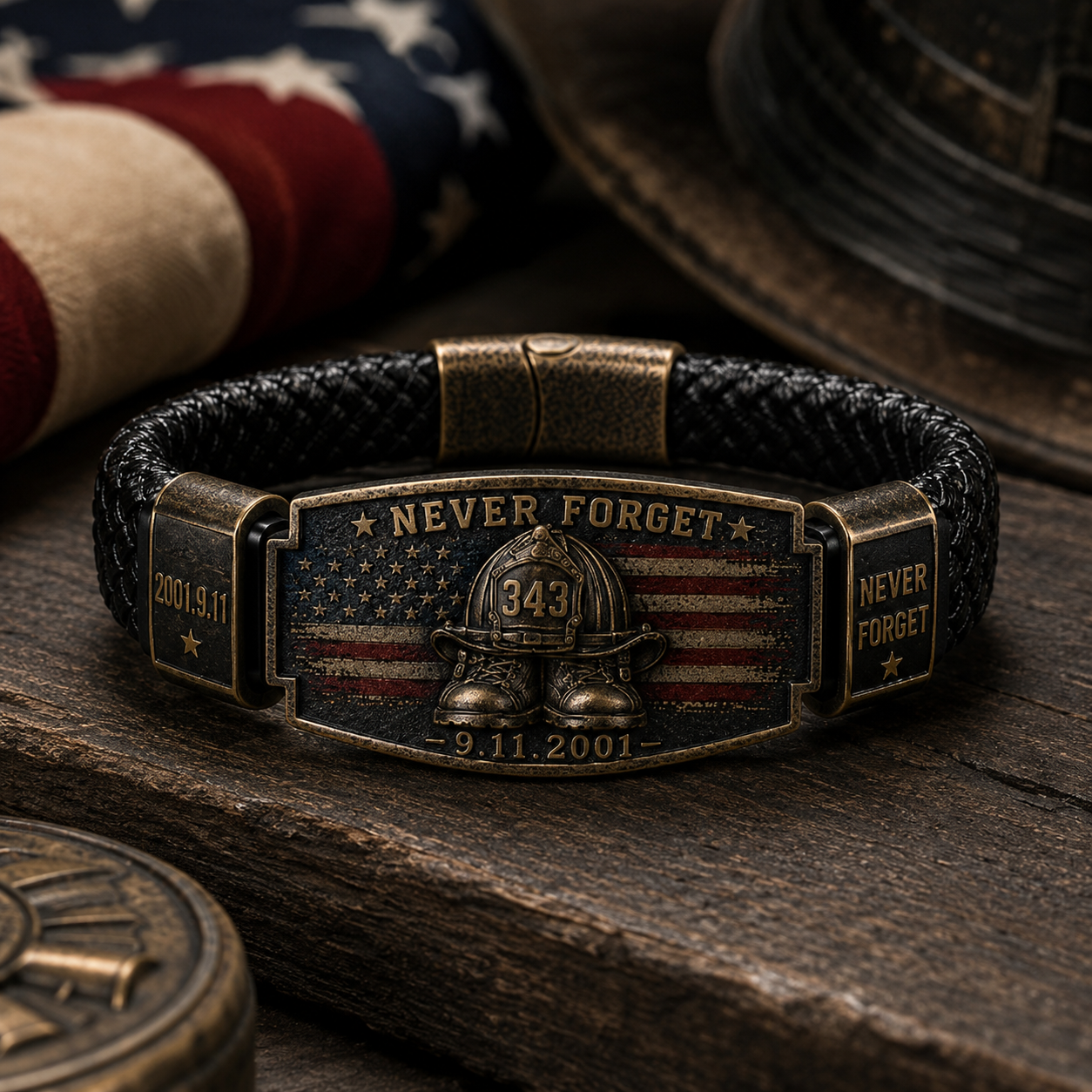 Never Forget 343 Firefighter Memorial Bracelet – Honor. Courage. Sacrifice.