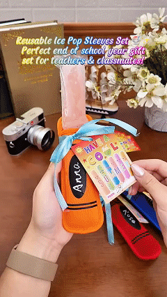 🎁Last Day 49% OFF - End of School Year Gifts: Reusable Ice Pop Sleeves 🎓🍦| 12/24/36/48 Pack