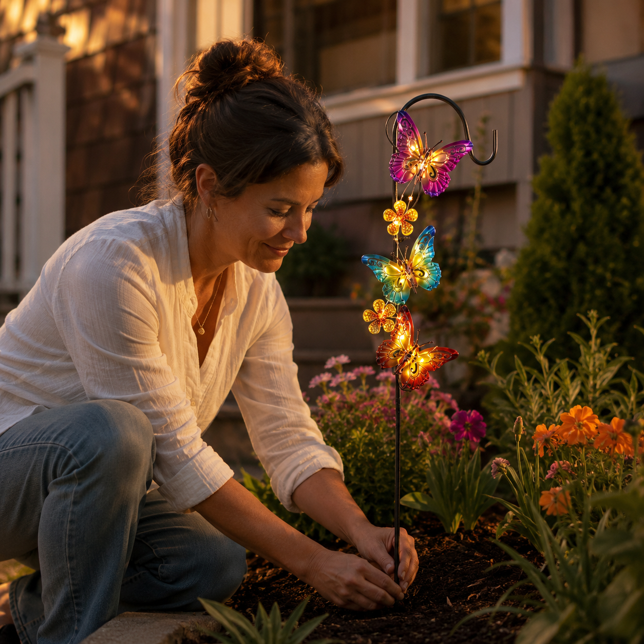 Butterfly Blossom Solar Garden Stake Light