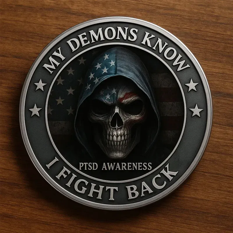 My Demons Know PTSD Awareness Cap ๐ Free Honor Coin With Every Cap Purchase