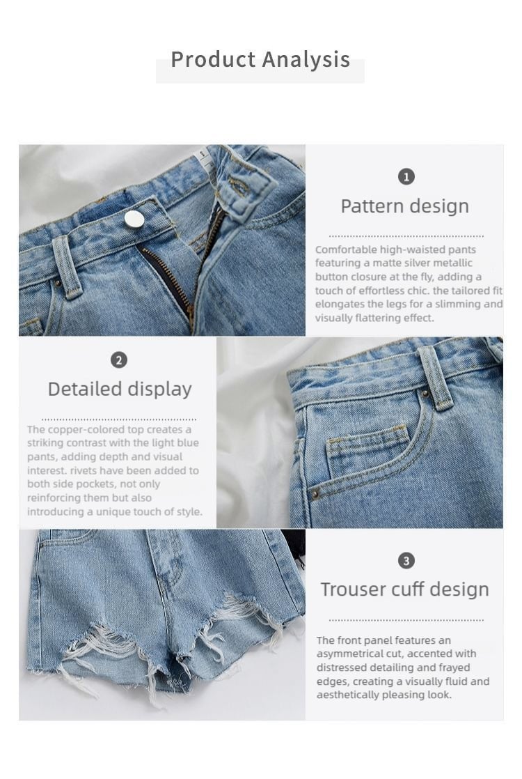 Non-Stretch High Rise Raw Hem Ripped Jean Shorts Rigid Denim G22 Drifter Stretchy Rolled Hem Denim Shorts Mid Rise Summer