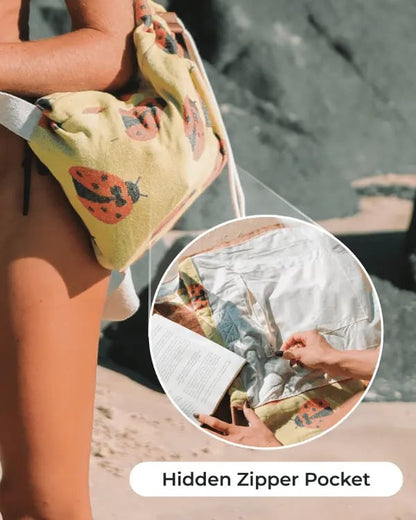 SWIRL TURTLE🏖️ 2-in-1 Organic Cotton Towel Bag
