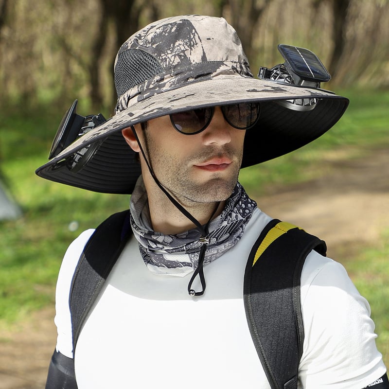 🔥Early Father's Day Sale 60% OFF🧢Wide Brim Solar Fan Outdoor Fishing Hat & USB Charging