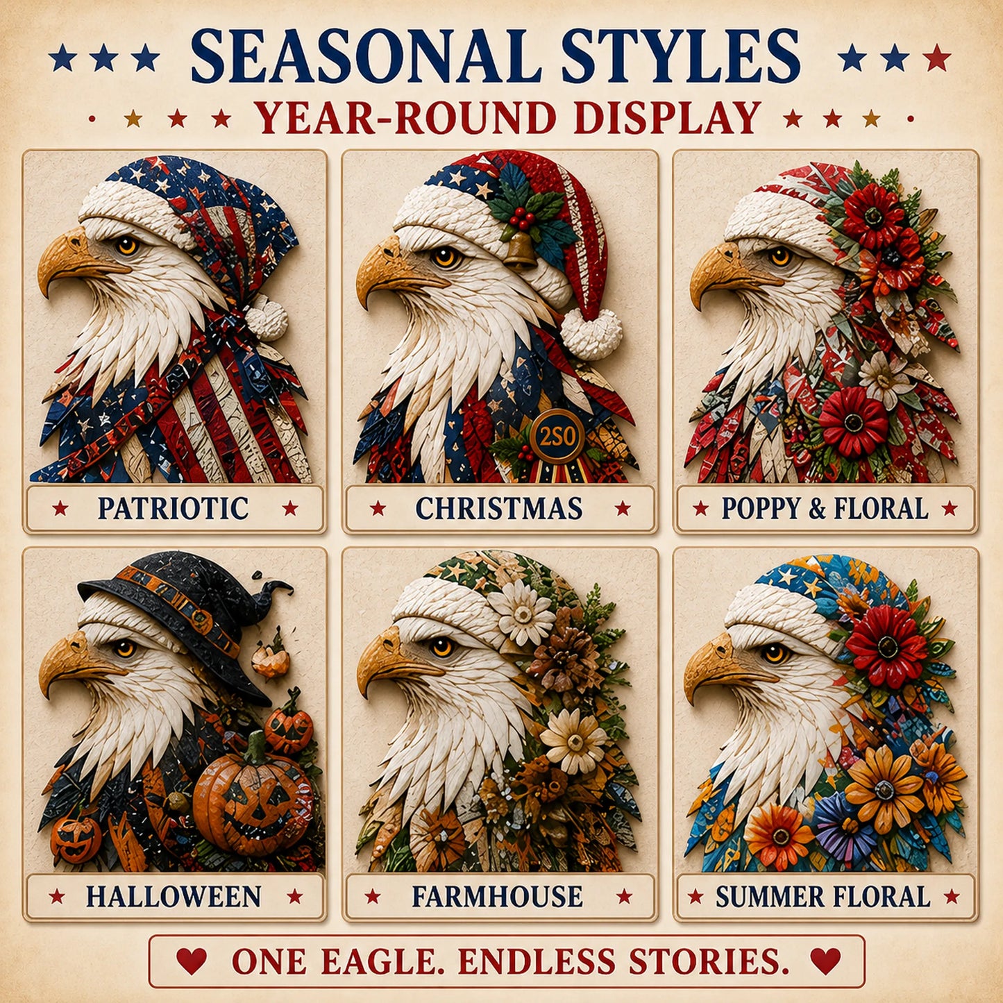🔥LAST DAY 50% OFF - 🦅Eagle Fabric Art Kit – The Handmade Eagle That Tells Your Story