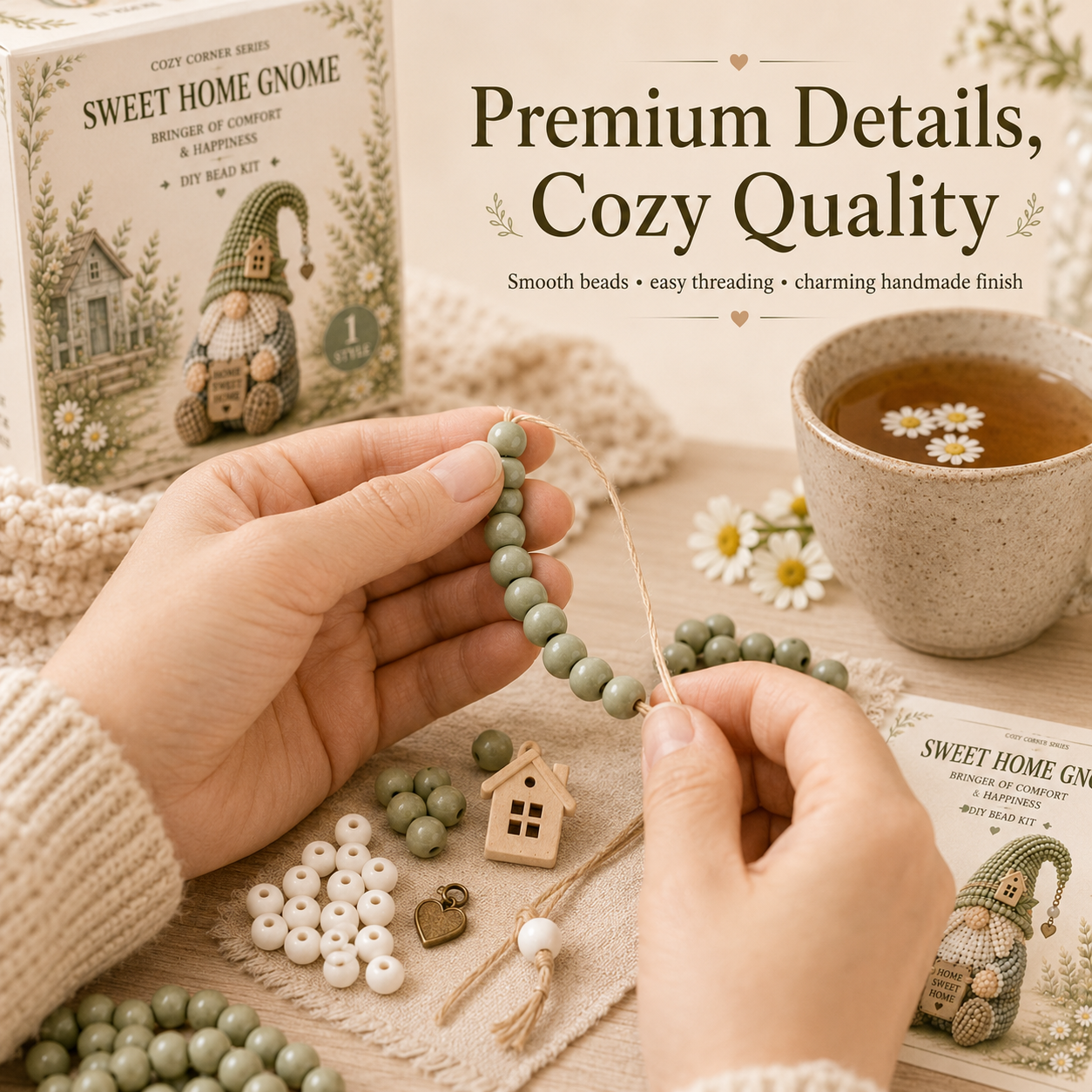 ✨ Sweet Home Gnome DIY Bead Kit | 💕Cozy Corner Series-🏡 Country Gnome