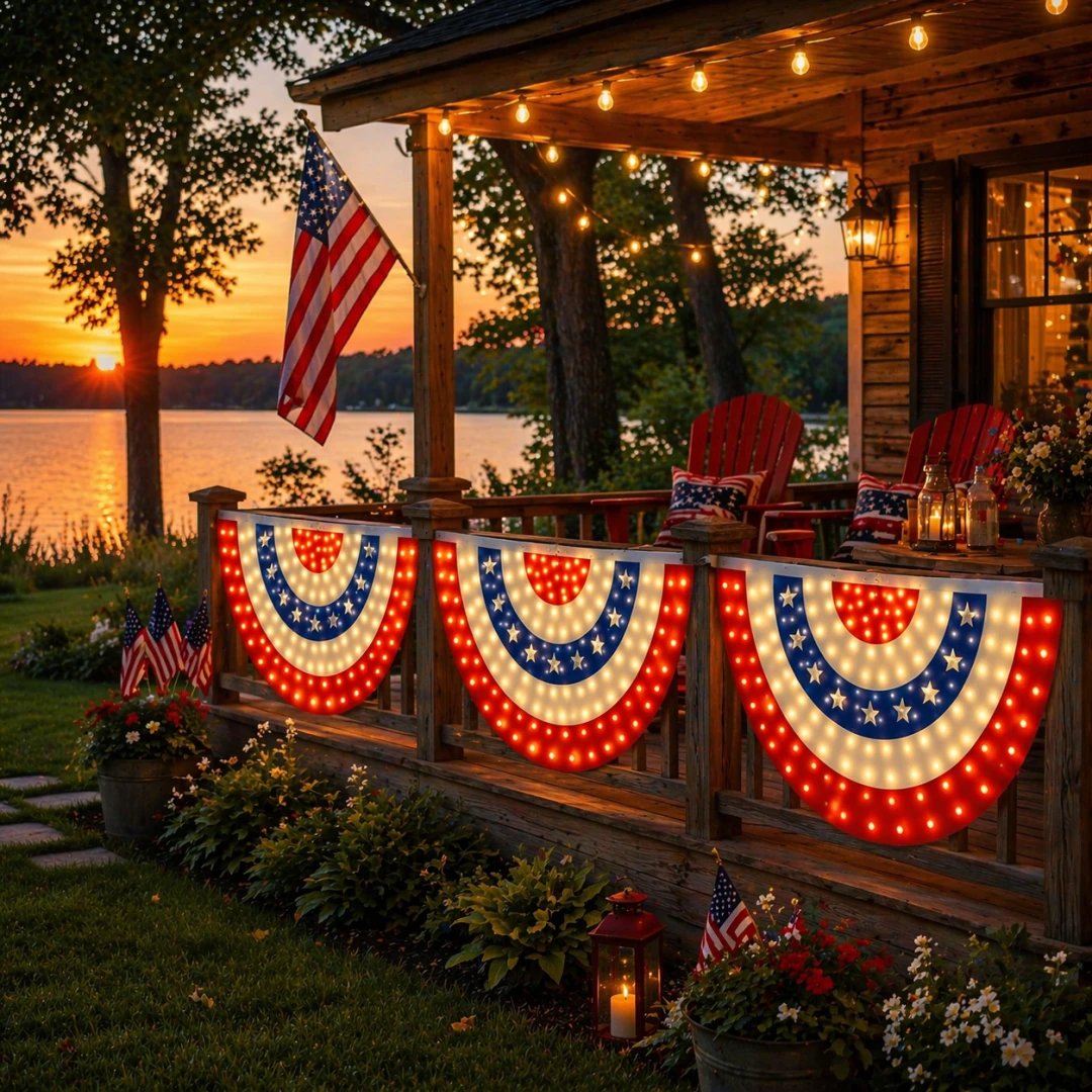 3 x 6 Ft LED Patriotic Bunting Banner for America’s 250th
