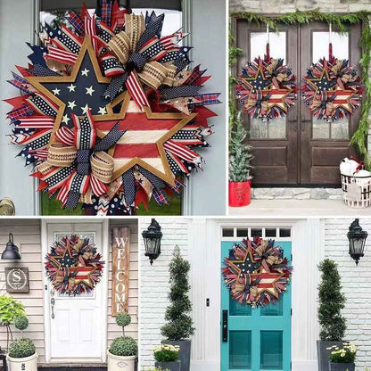🎉250th Anniversary Patriotic Star Wreath – Handmade American Door Decor