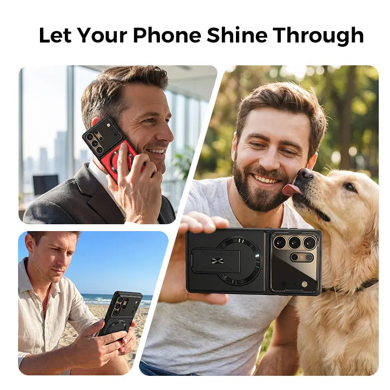 GOFAIR™ Magnetic Kickstand Phone Case for Samsung Galaxy S Series – Shockproof Slim Case with Camera Lens Protection & Hidden Stand