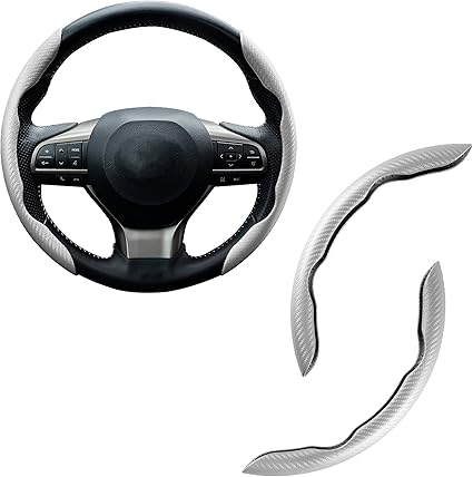 Carbon Fiber Silicone Anti-Slip Car Steering Wheel Cover Universal Fit