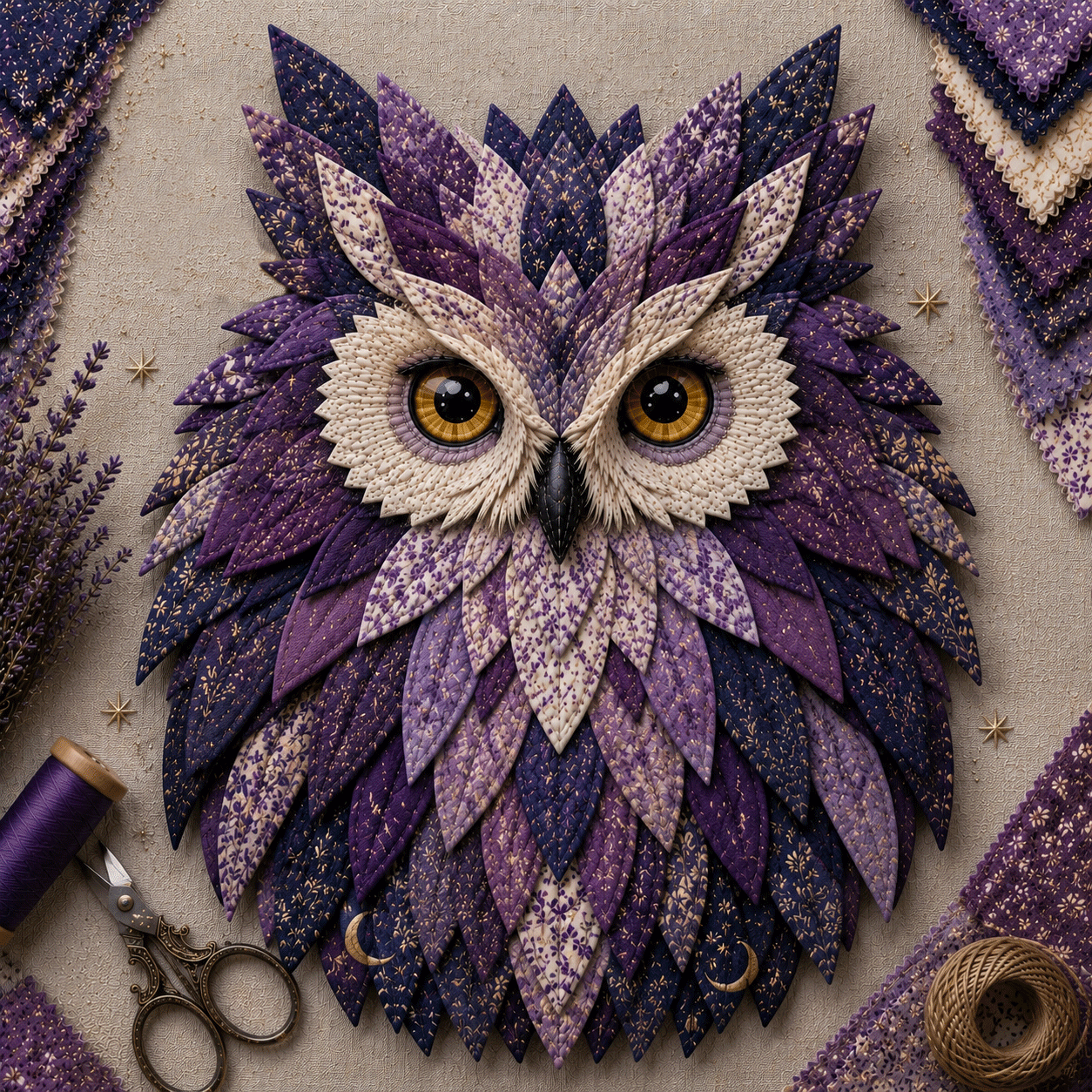 💥 LAST DAY 49% OFF - 🦉 Layered Fabric Owl Wall Art DIY Kit – Relaxing Craft, Beautiful Results (📦Buy 2 Free Shipping)