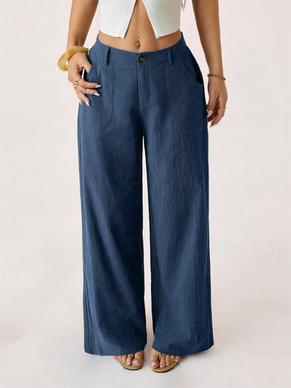 Women's Summer Classical Cotton-Linen Lightweight Palazzo Pants