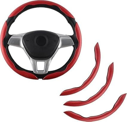 Carbon Fiber Silicone Anti-Slip Car Steering Wheel Cover Universal Fit