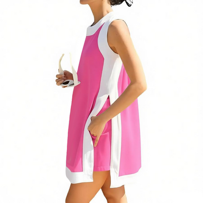 🔥New Arrival 49% OFF🔥Women's 2 Piece Sets Casual Color Block Crewneck Short Sleeve Pullover Tops Matching Shorts with Pockets