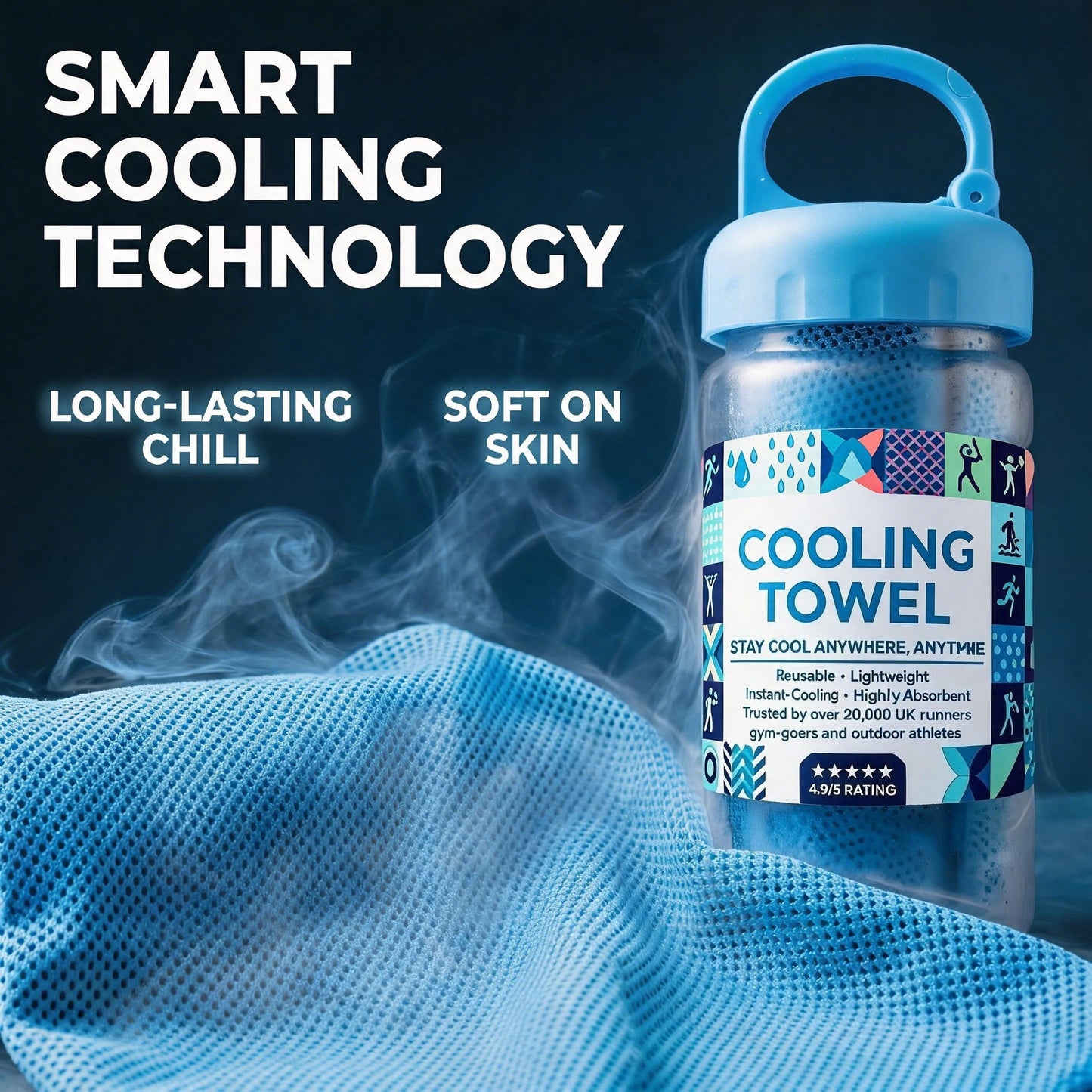 🎁Hot Sale Buy 1 Get 1 Free (Each only ＄9.99)🔥Cold Sweat Towel You Can Use Anywhere, Anytime! Reusable Soft Absorbent Cooling Portable