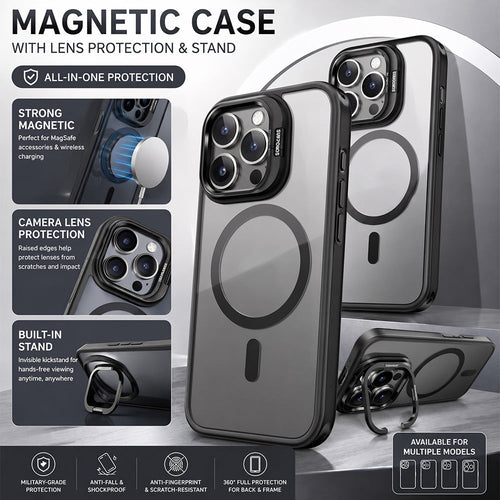 GOFAIR™ Magnetic Phone Case with Camera Protection & Built-In Stand