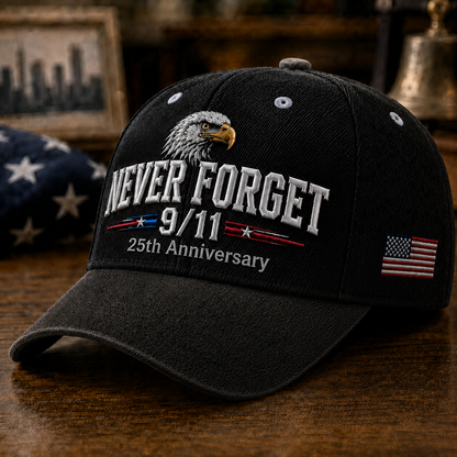 🇺🇸 9/11 Never Forget 2001–2026 Honor Cap 🎁 Free Memorial Coin With Every Cap Purchase