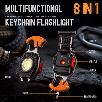 💡8-in-1 Multifunctional Keychain Flashlight🔦🌈