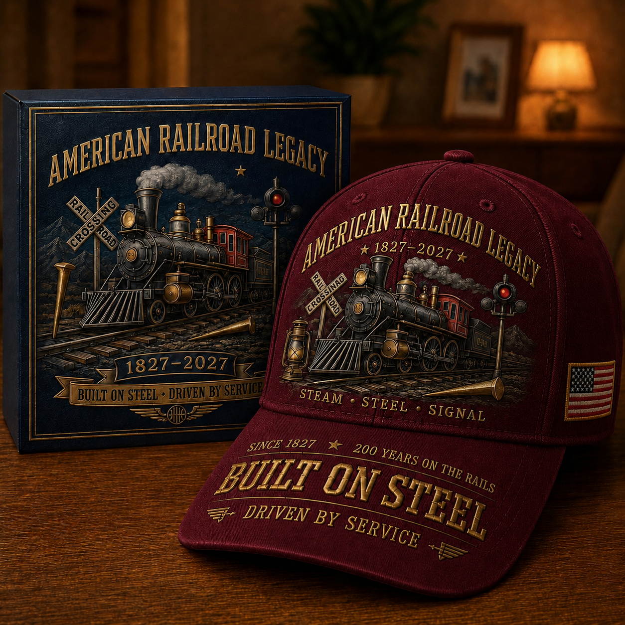 🔥2026 Hot Sale -🚂American Railroad Bicentennial Cap | 1827–2027