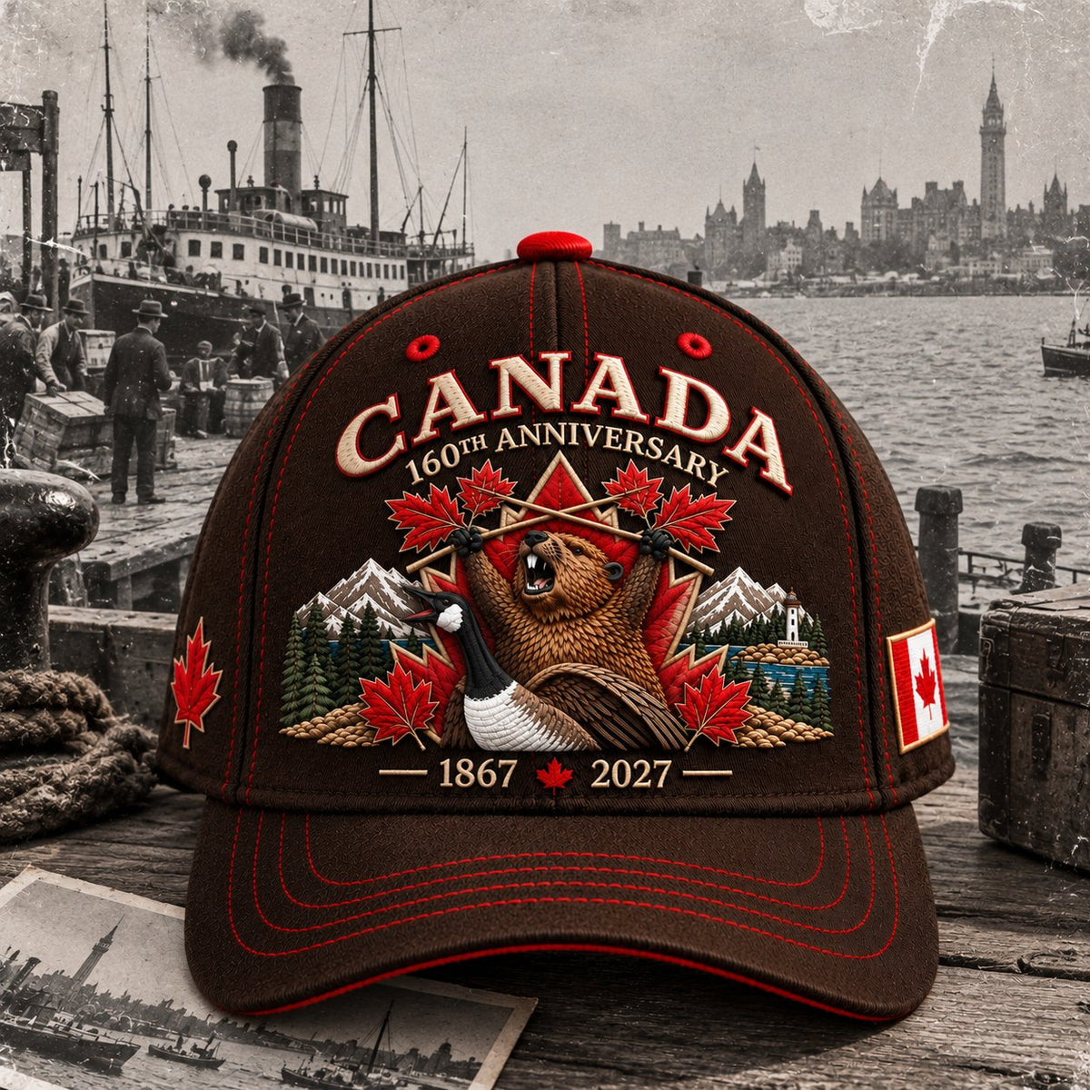 🍁 Canada 160th Anniversary 1867–2027 – Premium Embroidered Heritage Cap ✨ 100% Cotton • Detailed Embroidery • Comfortable Fit