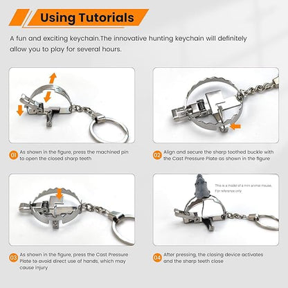🔑MINI Bear Trap Keychain - That Works Fun Trick Mouse Trap