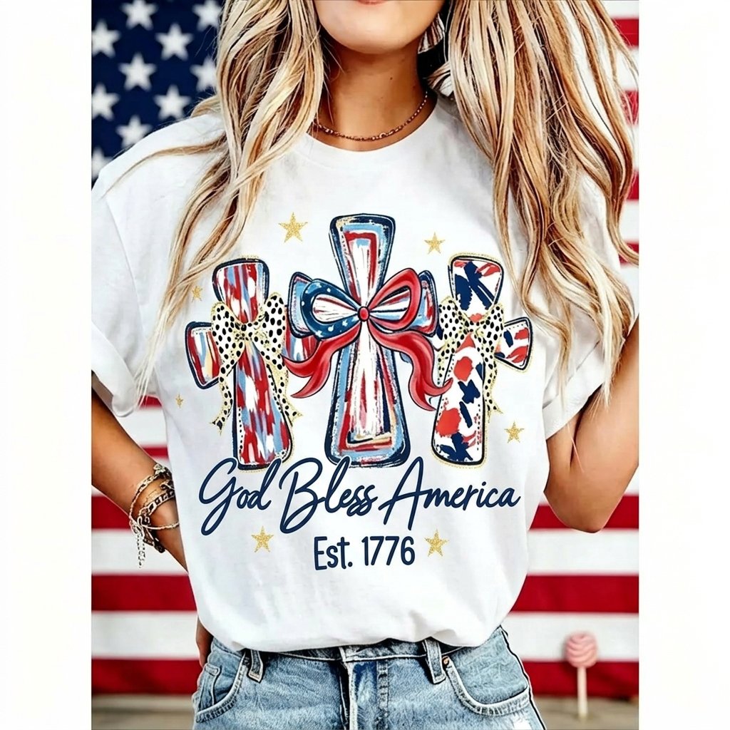 God Bless America Women Washed T-shirt Vintage 250 Years America Anniversary USA 250th Birthday Gift Shirt Memorial Independence Day 4th of July Men Women Cotton Tee Shirt