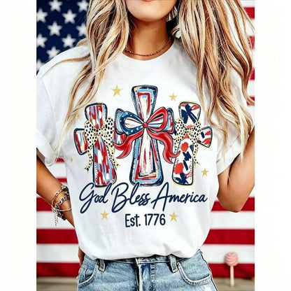 God Bless America Women Washed T-shirt Vintage 250 Years America Anniversary USA 250th Birthday Gift Shirt Memorial Independence Day 4th of July Men Women Cotton Tee Shirt