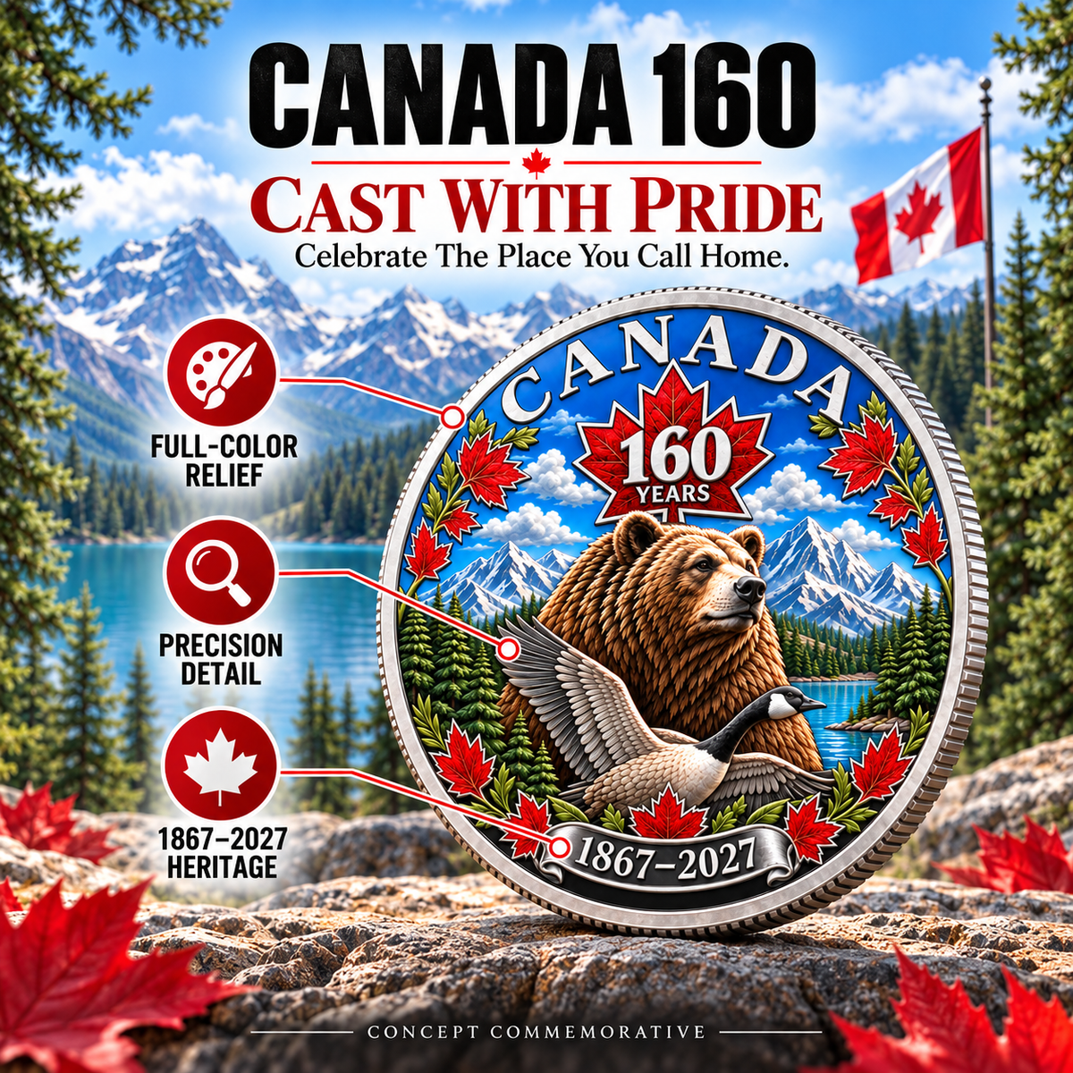 Canada 160th Anniversary Commemorative Heritage Coin