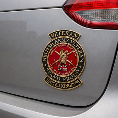 👑 British Army Veteran “Stand Proud” Tribute Metal Car Emblem