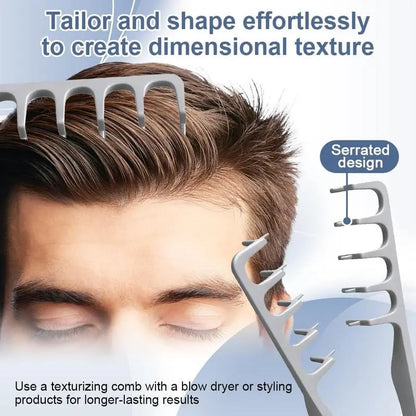 💖Last Day Buy 1 Get 1💖Unisex Hair Texture Comb! Featuring a dual-sided design with both wide and fine teeth, it helps you create voluminous, dimensional hairstyles with lifted roots(2Pcs)