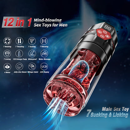 Automatic Male Masturbator with Thrusting & Vacuum Pump – 12 Modes Smart Sex Toy