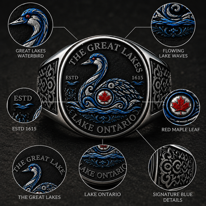 Lake Ontario Forever Ring | Canadian Heritage Great Lakes Men's Gift