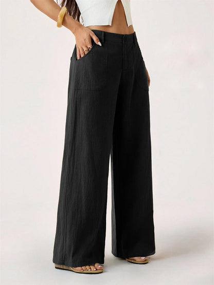 Women's Summer Classical Cotton-Linen Lightweight Palazzo Pants