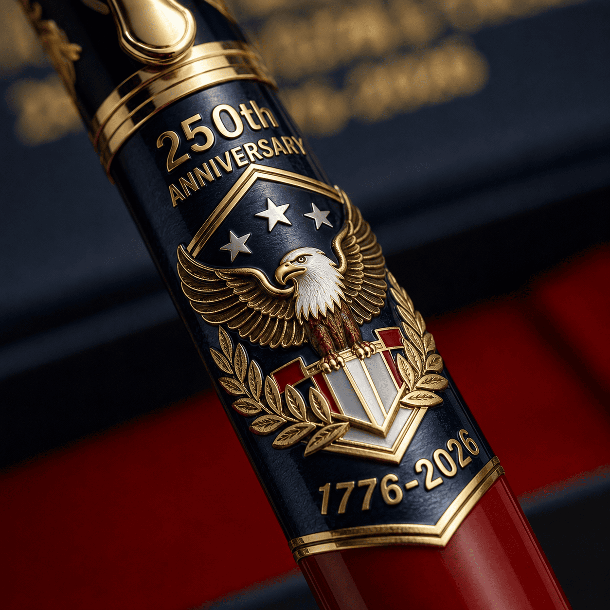 🖊100% Handmade U.S. 250th Anniversary Pen | Crafted From Real Titanium Alloy & Bullet Casing(Gofair Handmade®)