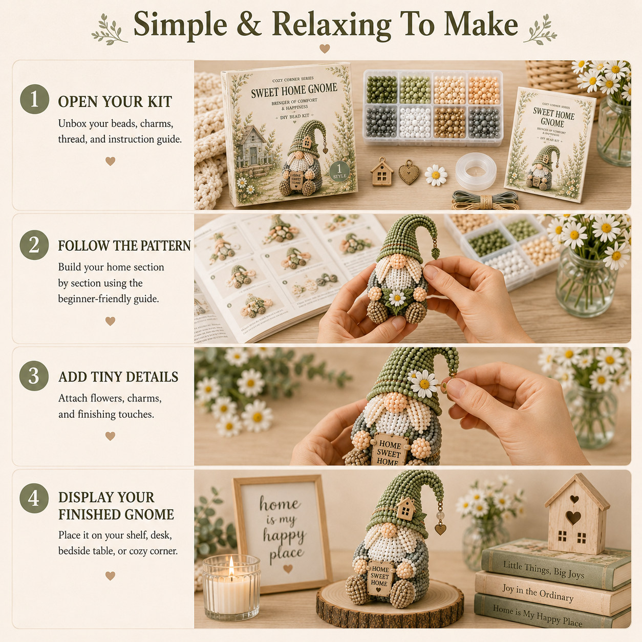 ✨ Sweet Home Gnome DIY Bead Kit | 💕Cozy Corner Series-🏡 Country Gnome