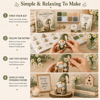 ✨ Sweet Home Gnome DIY Bead Kit | 💕Cozy Corner Series-🏡 Country Gnome