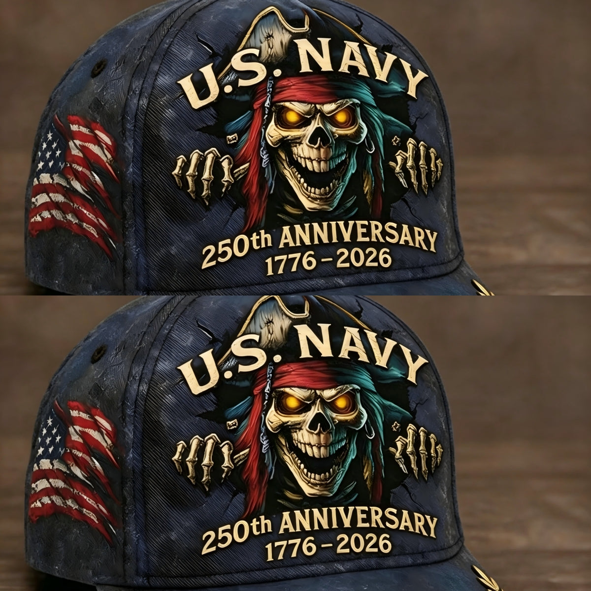 🔥 65K+ SOLD! ⚓ U.S. Navy 250th Anniversary Skull Cap – Bold Edition 🇺🇸