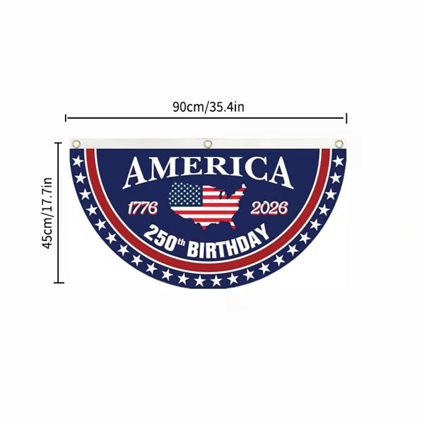 🗽Premium USA 250th Anniversary Nylon Bunting Flag (Embroidered & Sewn)🦅