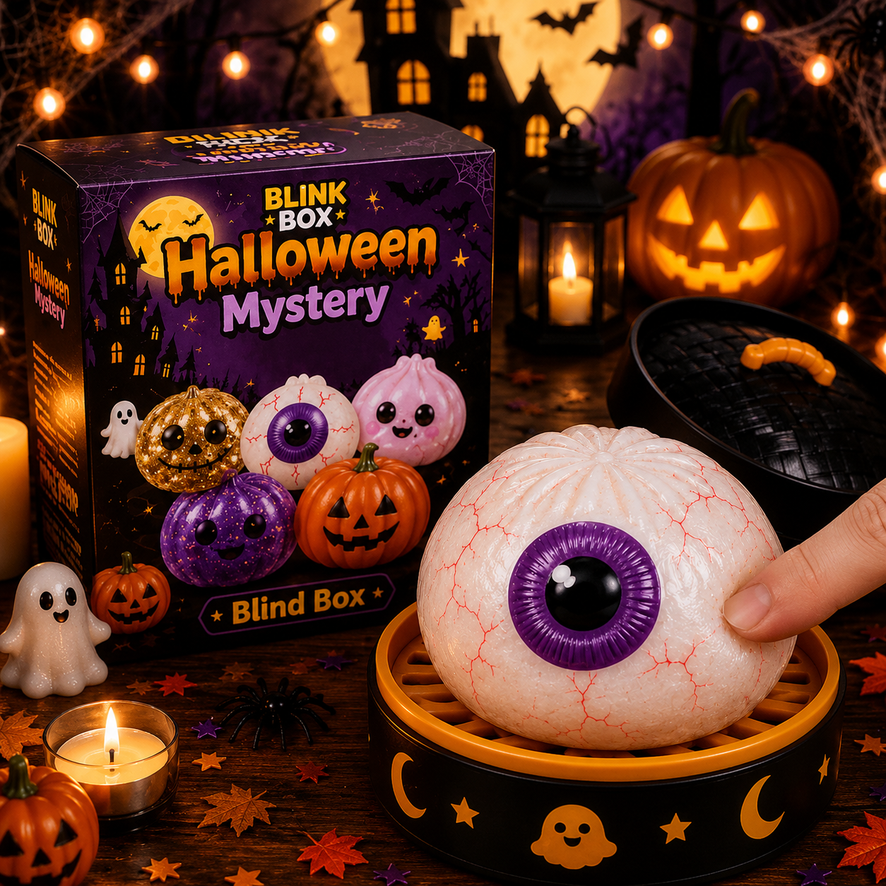 Cute Halloween Scary Ghost Maruko Squeeze Toy Set | Portable Stress Relief Toys, Halloween Party Fillers & Holiday Gifts