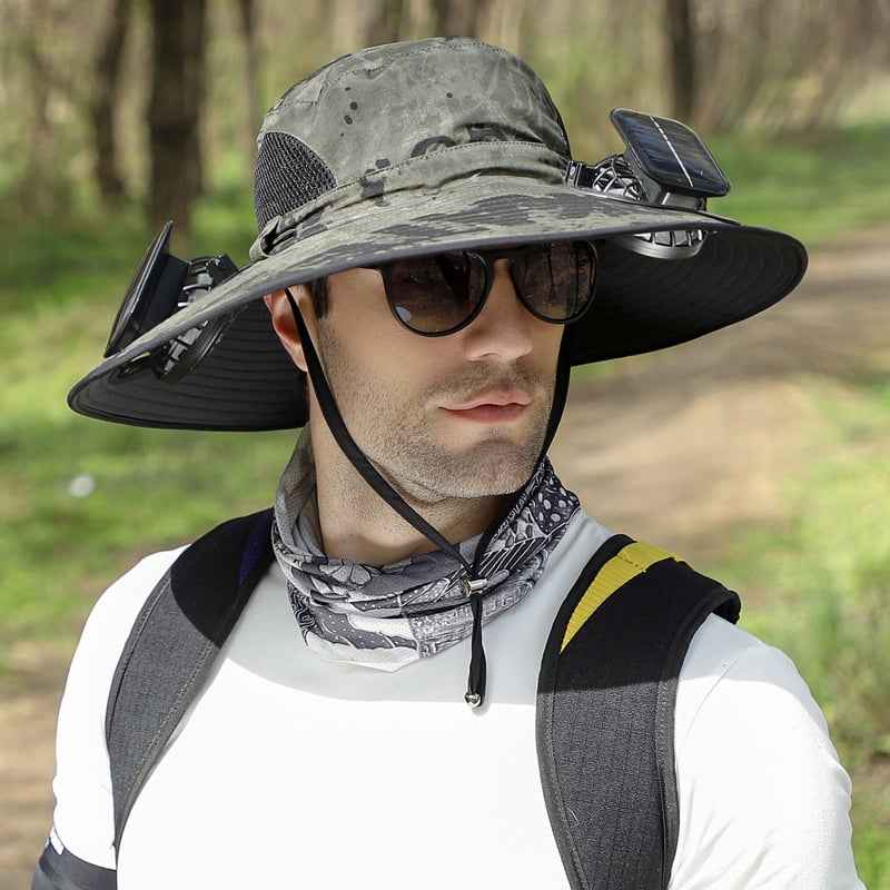 🔥Early Father's Day Sale 60% OFF🧢Wide Brim Solar Fan Outdoor Fishing Hat & USB Charging