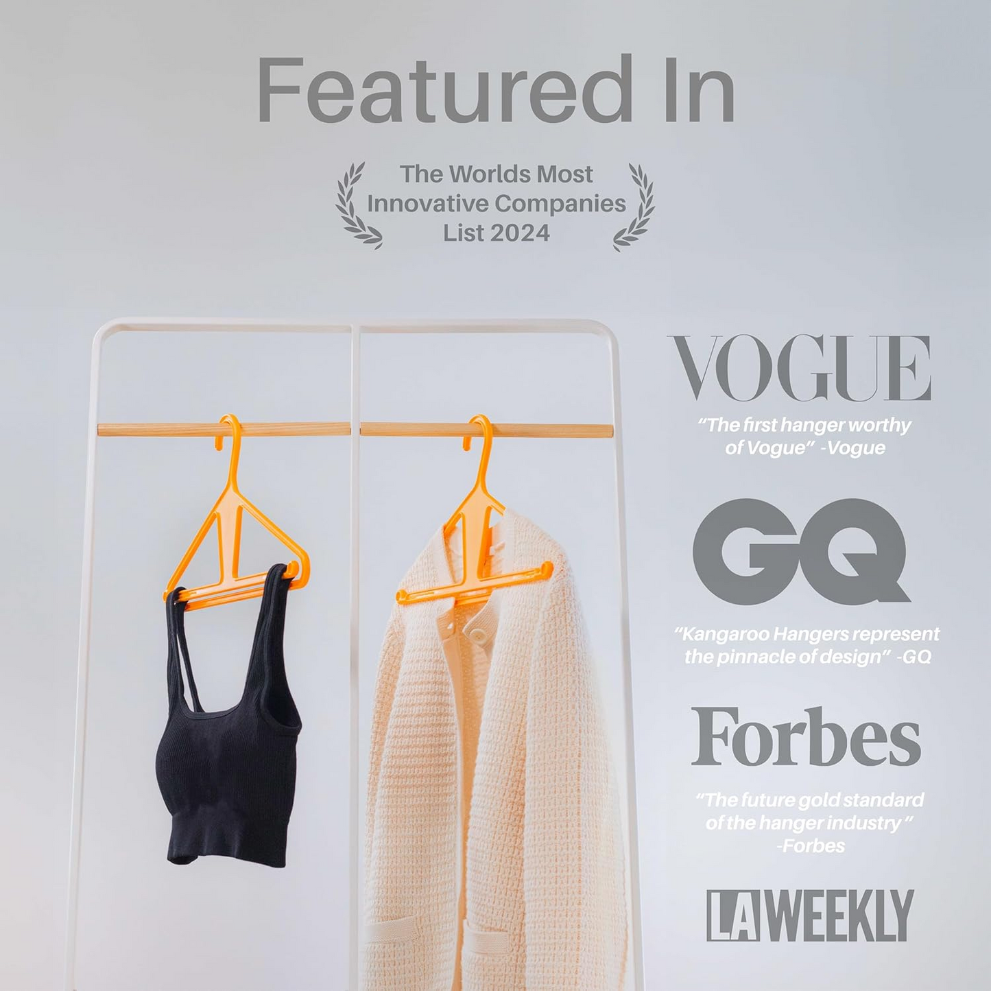 👚✨100% Recycled High-Strength Hangeroo Hanger - Heavy-Duty Non-Slip Hanger for All Clothes