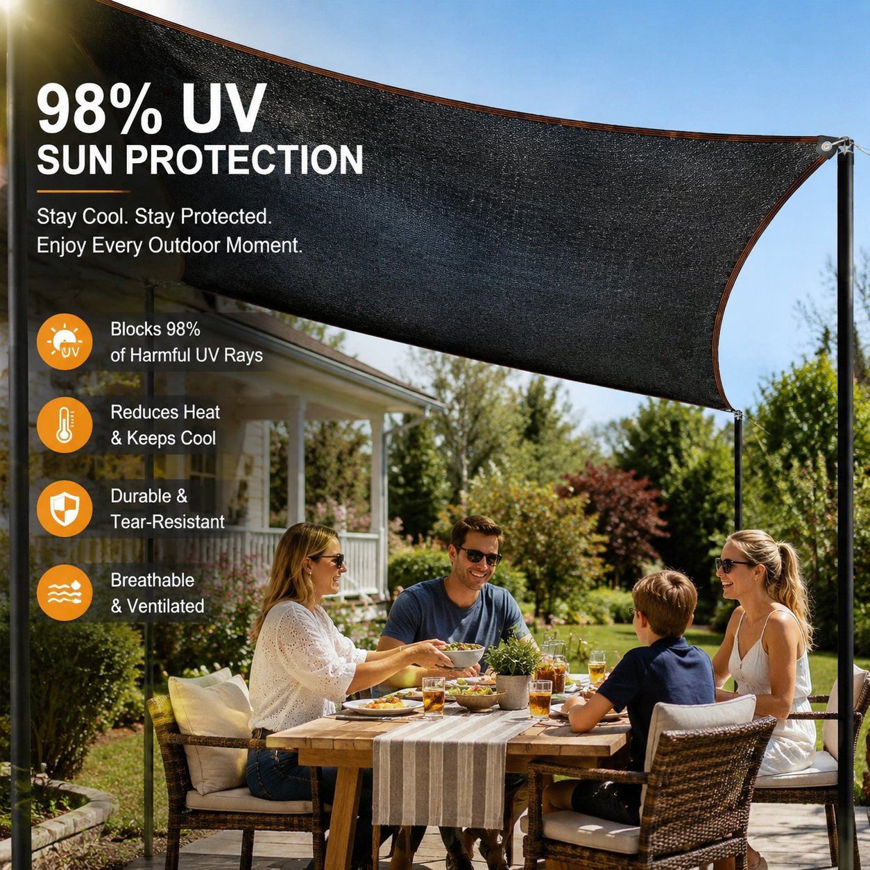 ☀️ 98% UV-Blocking Sunshade Net – Ultimate Outdoor Protection-3
