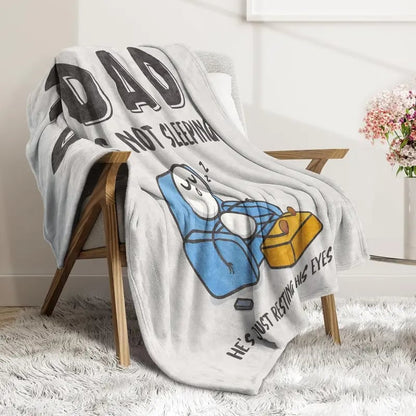 🔥Father’s Day 49% Off🔥Dad Is Not Sleeping Funny Flannel Blanket