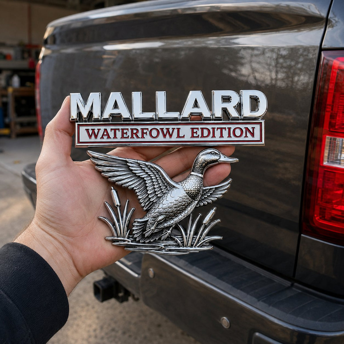 🔥LAST DAY 49% OFF - Mallard Waterfowl Edition Truck Emblem – Chrome Duck Hunter Badge