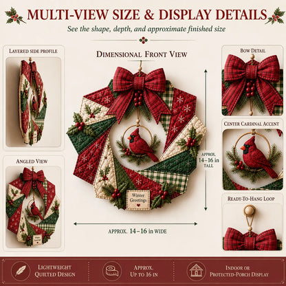 🔥LAST DAY 50% OFF - 🎄 Christmas Fabric Wreath DIY Kit – A Cardinal Blessing You’ll Make with Love & Treasure Year After Year ❤️🐦