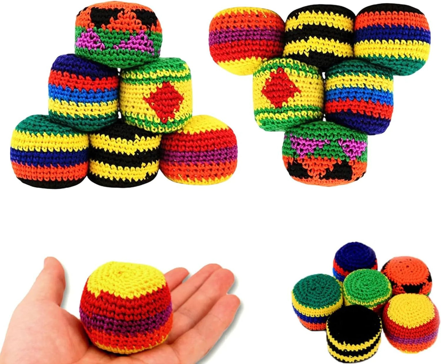 💥45K+ SOLD⚽️Hacky Sack Balls-Handmade Knitted Footbag Sack 2026 Upgraded Assorted Foot Bag