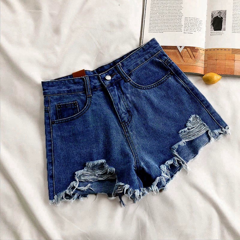 Non-Stretch High Rise Raw Hem Ripped Jean Shorts Rigid Denim G22 Drifter Stretchy Rolled Hem Denim Shorts Mid Rise Summer