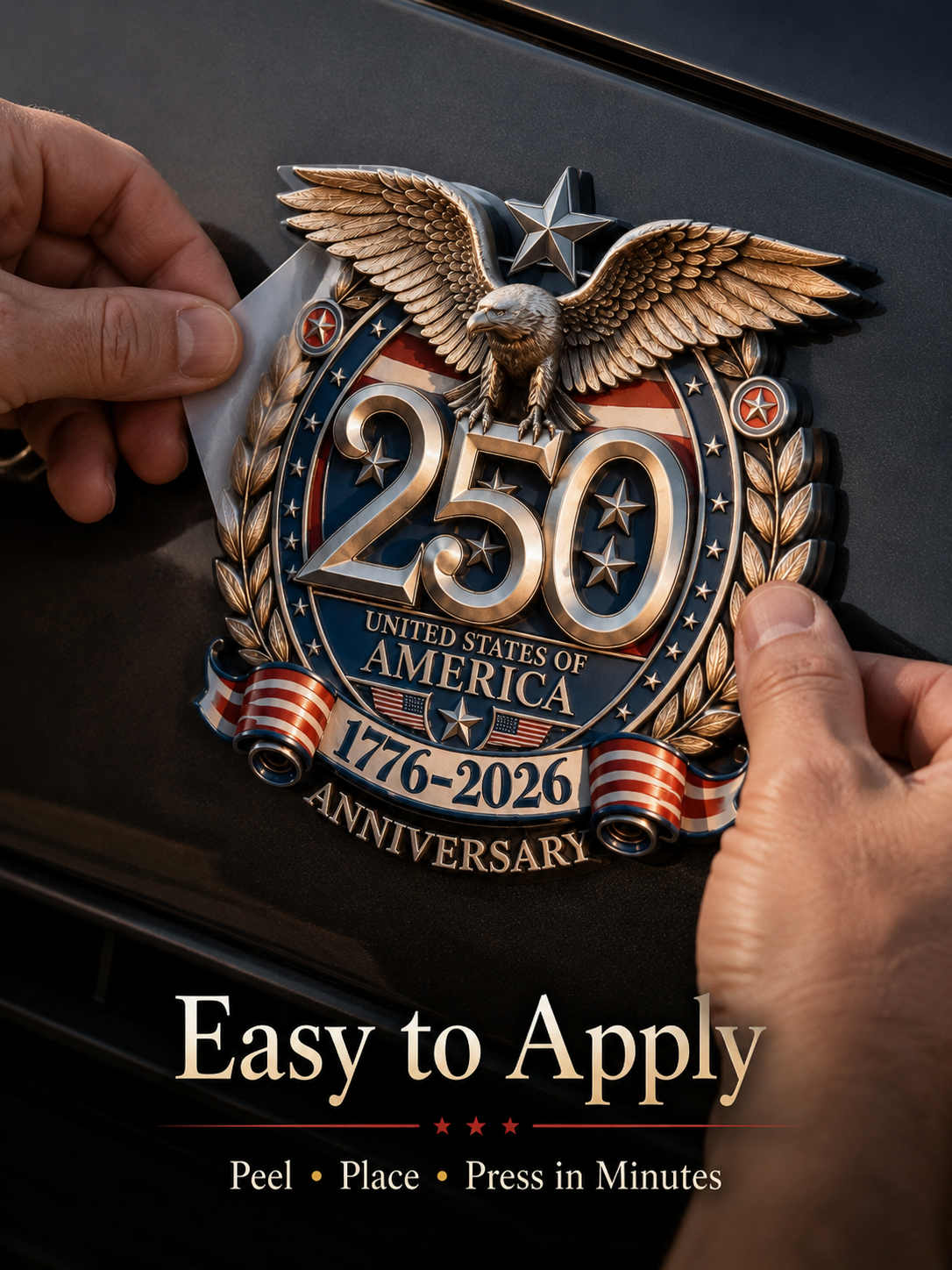 🇺🇸 250th Anniversary United States of America Metal Emblem Celebrate 250 Years of American Pride