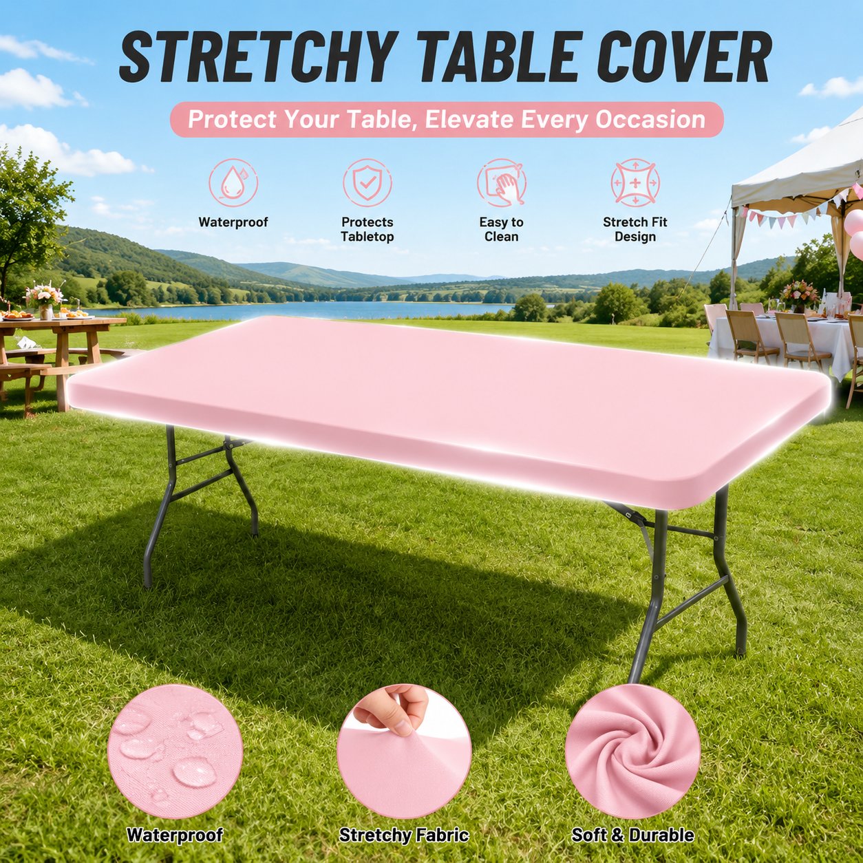 🛋️ Waterproof Stretchy Table Cover