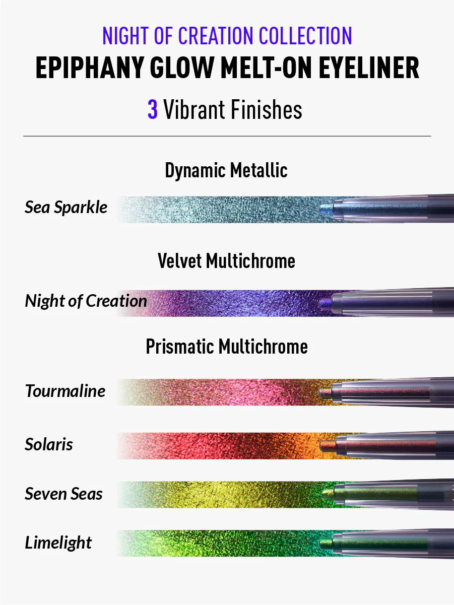 ✨Kalevios Epiphany Glow Melt-On Eyeliner | 🌈Multichrome💧Waterproof⏳Long-Lasting, Rave Makeup😎 Festival Makeup, Cosmetic Gift